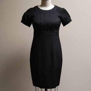 Ali Ro Black Jacquard Empire Waist Dress 4